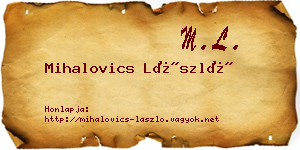 Mihalovics László névjegykártya